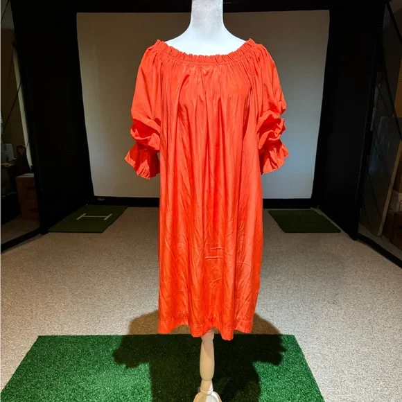 Mersea Tulum Women’s Dress In Sunset Coral/ Orange Size Medium - Picture 8 of 15